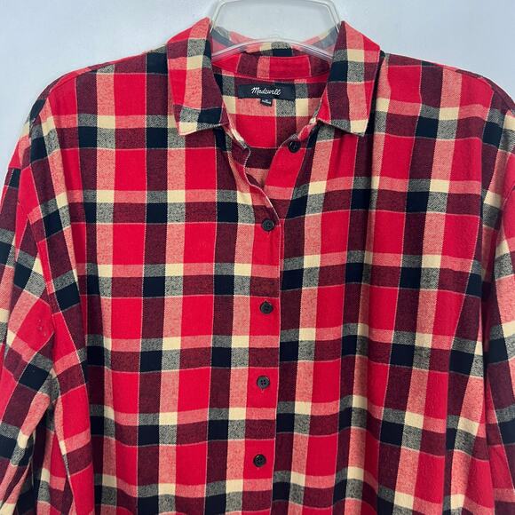 Madewell Women's Plaid Flannel Button Down Flannel Shirt Size M - Picture 3 of 13